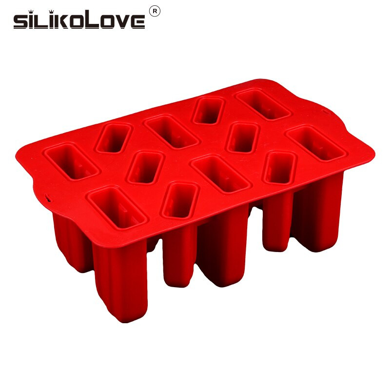 SILIKOLOVE 12-dutinový silikónový stroj na výrobu zmrzliny, potravinárske formy na nanuky, opakovane použiteľné formy na zmrzlinu s 12 tyčinkami.