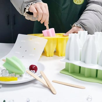 Форма за кубчета лед с форма на миди с 6 дупки Силиконова форма за сладолед Карамбол за домашно парти Ръчно изработен инструмент за правене на сладолед за деца Popsicle