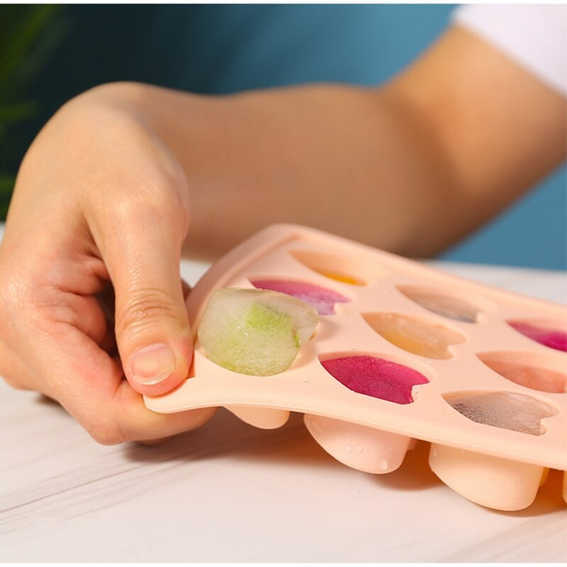 1ks silikónová forma na ľad v tvare srdca, bez BPA, výrobník ľadových kociek s krytom, domáci barový doplnok