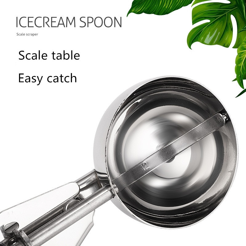 Nástroj na naberačku zmrzliny z nehrdzavejúcej ocele, naberačka na sušienky, lyžica na zmrzlinu, forma na ľadovú guľu, jogurt, cesto, mäso, melón, lyžica, kuchynský gadget.