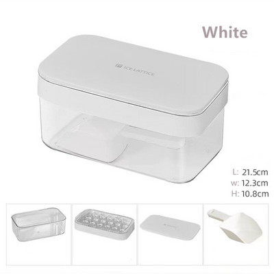 Tácka na ľad s vekom a úložným priestorom na ľad, bez BPA, 22 mriežok, malé tácky na ľad, ľahko sa uvoľňujú na chladné nápoje, kuchynský bar