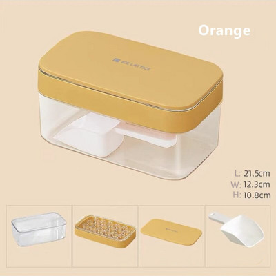 Tácka na ľad s vekom a úložným priestorom na ľad, bez BPA, 22 mriežok, malé tácky na ľad, ľahko sa uvoľňujú na chladné nápoje, kuchynský bar