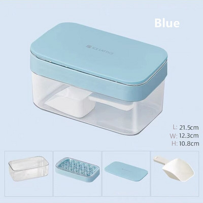 Tácka na ľad s vekom a úložným priestorom na ľad, bez BPA, 22 mriežok, malé tácky na ľad, ľahko sa uvoľňujú na chladné nápoje, kuchynský bar