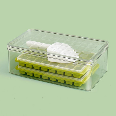 Tácka na ľad s vekom a úložným priestorom na ľad, bez BPA, 22 mriežok, malé tácky na ľad, ľahko sa uvoľňujú na chladné nápoje, kuchynský bar
