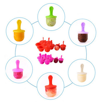 Силиконова форма за сладолед със 7 дупки. Форма за сладолед за многократна употреба. Направи си сам. Форми за лед. Мухъл за близалка. Кутия за хранителни добавки. Инструменти за домашна кухня