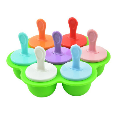 7-dierková silikónová forma na zmrzlinu, forma na nanuk, opakovane použiteľná, DIY forma na ľad, forma na nanuk, forma na doplnok stravy, domáce kuchynské náradie