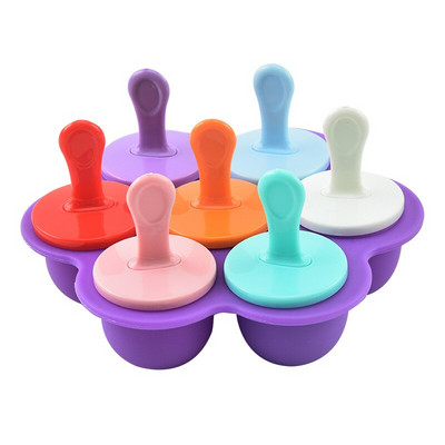 7-dierková silikónová forma na zmrzlinu, forma na nanuk, opakovane použiteľná, DIY forma na ľad, forma na nanuk, forma na doplnok stravy, domáce kuchynské náradie