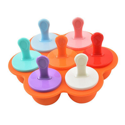 7-dierková silikónová forma na zmrzlinu, forma na nanuk, opakovane použiteľná, DIY forma na ľad, forma na nanuk, forma na doplnok stravy, domáce kuchynské náradie