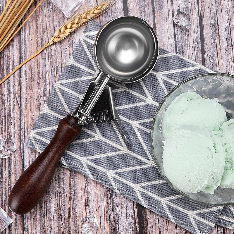 Nástroj na naberačku zmrzliny z nehrdzavejúcej ocele, naberačka na sušienky, lyžica na zmrzlinu, kuchynské pomôcky, tyčinky, zemiaky, melón, ovocie, padauk