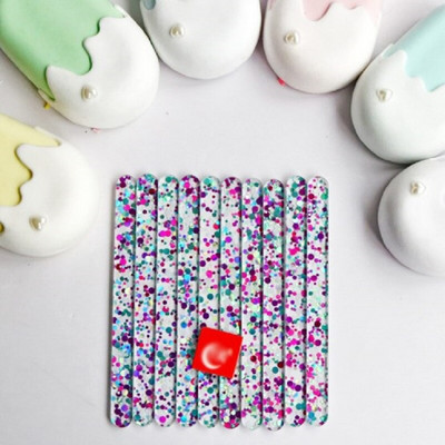 50 ks trblietavých akrylových tyčiniek na zmrzlinu, jednofarebných flitrov, tyčiniek na zmrzlinu, remeslá na zmrzlinu, DIY tyčinka na ľadovú kocku, ručne vyrobený nástroj na pečenie