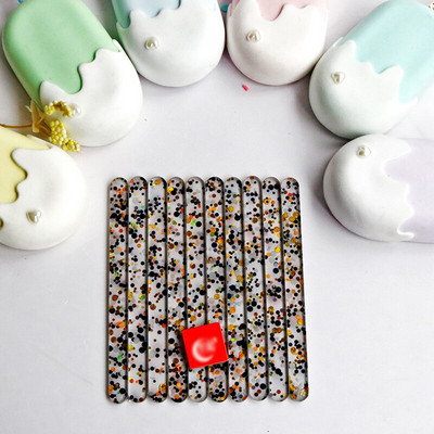 50 ks trblietavých akrylových tyčiniek na zmrzlinu, jednofarebných flitrov, tyčiniek na zmrzlinu, remeslá na zmrzlinu, DIY tyčinka na ľadovú kocku, ručne vyrobený nástroj na pečenie