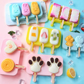 Ledų formelės naminiai ledai popsicle formelės šerbetas naminis vaikams mielas silikono gaminimas animacinių filmų ledai