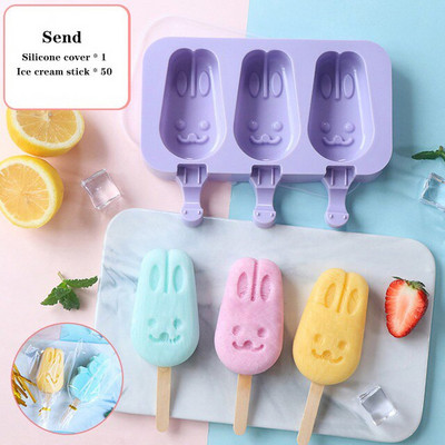 Ledų formelės naminiai ledai popsicle formelės šerbetas naminis vaikams mielas silikono gaminimas animacinių filmų ledai