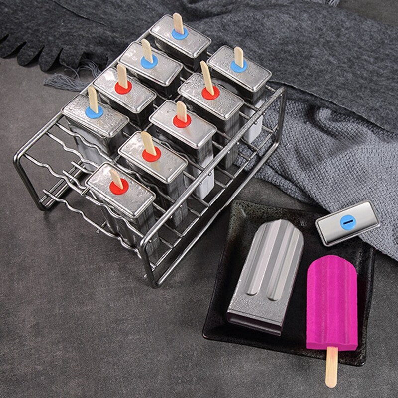 Stojan na formy na zmrzlinu z nehrdzavejúcej ocele 304, držiak na tyčinky na zmrzlinu pre domácich majstrov, kuchynské potreby na výrobu zmrzliny