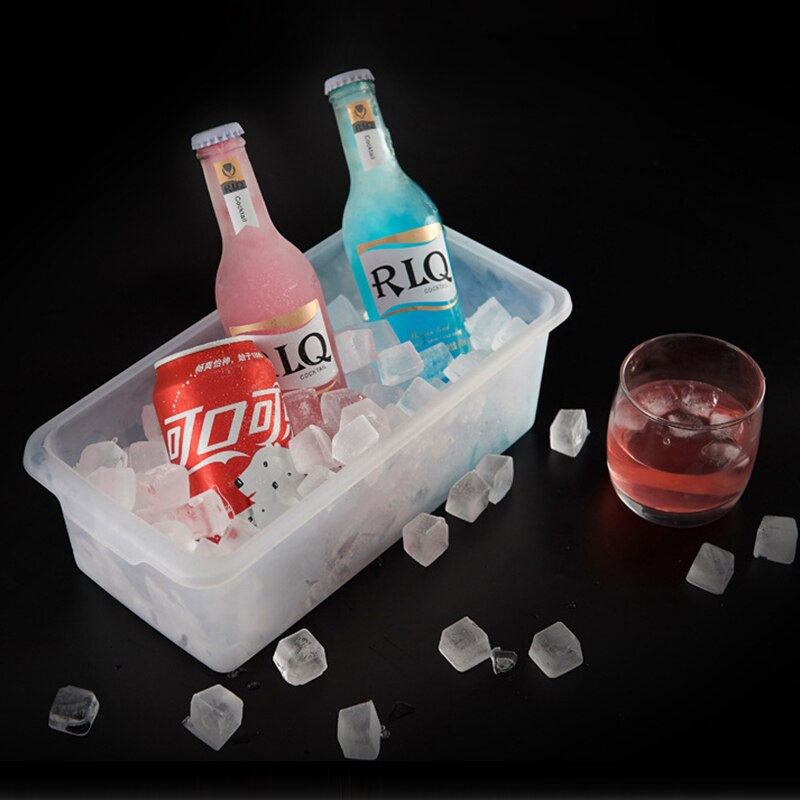 Preso tipas Ledo kubelių gaminimo aparatas Ledo dėžė ledo formelė dvigubo sluoksnio kūrybinė ledo laikymo dėžutė Greita ledo gaminimo ledo padėklai šaldikliui su dangteliu