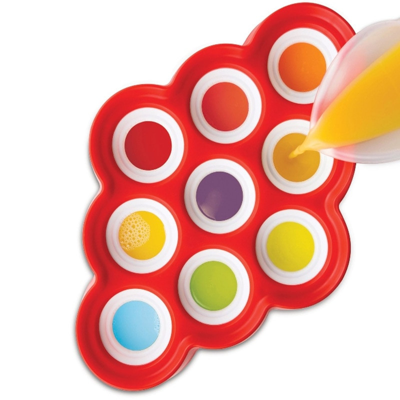 Nová silikónová mini forma na ľadové nanuky, forma na zmrzlinové guľôčky, lízanky, formička na nanuky s 9 nálepkami