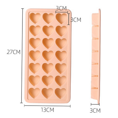 Silikónová forma na ľad v tvare srdca, štvorca, mačacej labky, miska na ľad pre domácnosť, mrazená forma, plastová krabička na ľad s viečkom, kuchynský barový doplnok