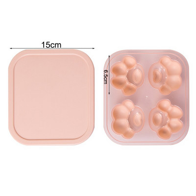 Silikónová forma na ľad v tvare srdca, štvorca, mačacej labky, miska na ľad pre domácnosť, mrazená forma, plastová krabička na ľad s viečkom, kuchynský barový doplnok