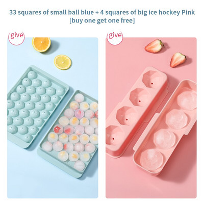 2 ks okrúhlej misky na ľadové kocky s vekom, domáce barové párty, PP plastové formy, potravinárske formy, DIY formy, výrobník ľadových guľôčok, kuchynské pomôcky