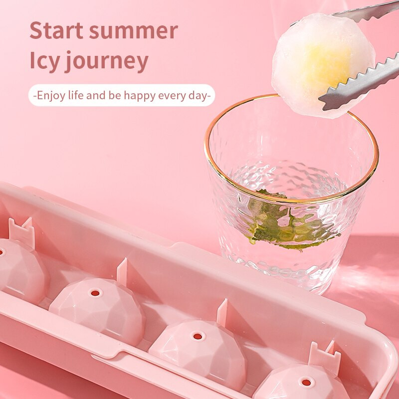 2 ks okrúhlej misky na ľadové kocky s vekom, domáce barové párty, PP plastové formy, potravinárske formy, DIY formy, výrobník ľadových guľôčok, kuchynské pomôcky