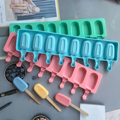 Formičky na mini zmrzlinu na pečenie, silikónové formy na nanuky a torty, forma na tortu na zmrzlinu, oválne, 8 dutín