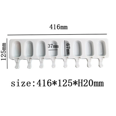 Formičky na mini zmrzlinu na pečenie, silikónové formy na nanuky a torty, forma na tortu na zmrzlinu, oválne, 8 dutín