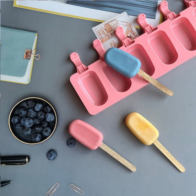 Formičky na mini zmrzlinu na pečenie, silikónové formy na nanuky a torty, forma na tortu na zmrzlinu, oválne, 8 dutín
