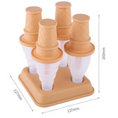 Pekebo 4 ks PP DIY forma na zmrzlinu Roztomilé kuchynské nástroje Formy na nanuky Mrazený výrobník ľadu Kawaii forma Zásobník kuchynských foriem