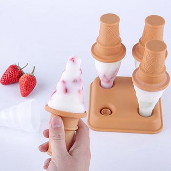 Pekebo 4 бр. PP Направи си сам Форма за машина за сладолед Сладки инструменти за готвене Форми за сладолед Форми за замразени кубчета лед Kawaii Тава за мухъл Кухненски форми