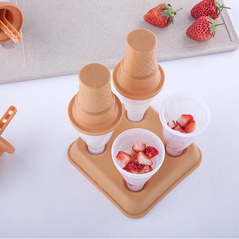 Pekebo 4 ks PP DIY forma na zmrzlinu Roztomilé kuchynské nástroje Formy na nanuky Mrazený výrobník ľadu Kawaii forma Zásobník kuchynských foriem
