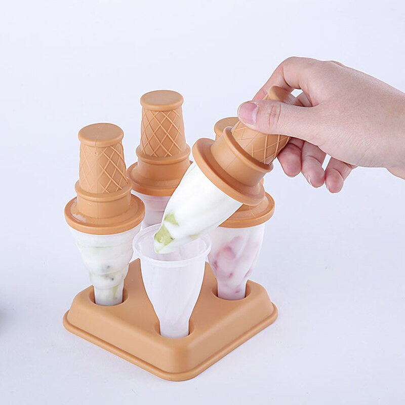 Pekebo 4 ks PP DIY forma na zmrzlinu Roztomilé kuchynské nástroje Formy na nanuky Mrazený výrobník ľadu Kawaii forma Zásobník kuchynských foriem