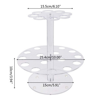 24/16/8 rupa Akrilni stalak za držač korneta za sladoled Držač za role dvoslojni jednoslojni okrugli prozirni stalci za izlaganje sladoleda