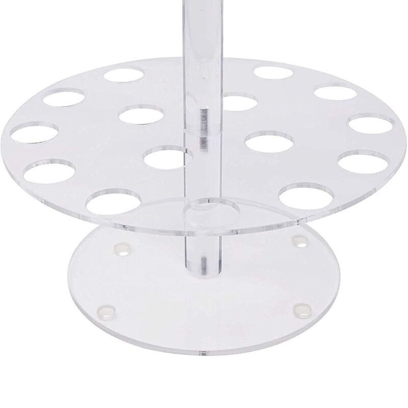 24/16/8 skylučių akrilo ledų kūgio laikiklio stovas susukamas dvisluoksnis vieno sluoksnio apvalus skaidraus ledų ekrano stovas