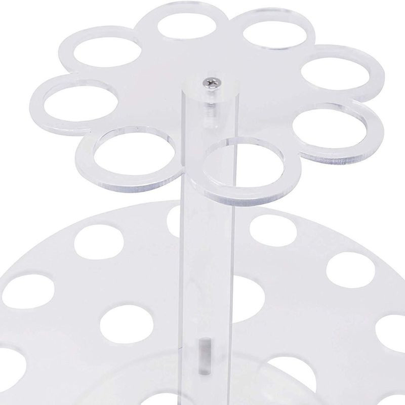 24/16/8 skylučių akrilo ledų kūgio laikiklio stovas susukamas dvisluoksnis vieno sluoksnio apvalus skaidraus ledų ekrano stovas