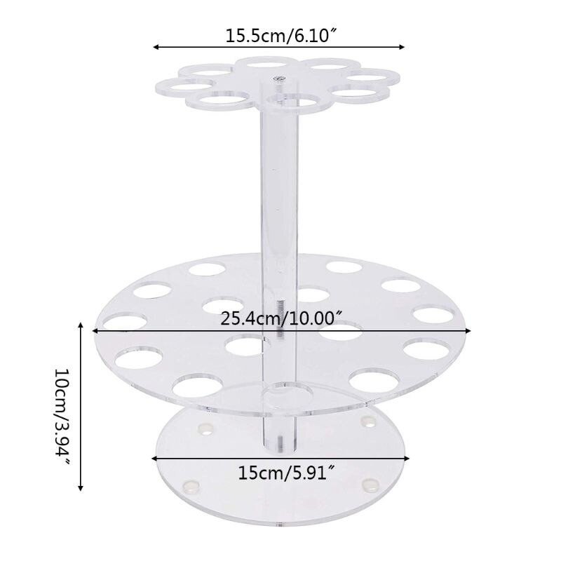 24/16/8 skylučių akrilo ledų kūgio laikiklio stovas susukamas dvisluoksnis vieno sluoksnio apvalus skaidraus ledų ekrano stovas
