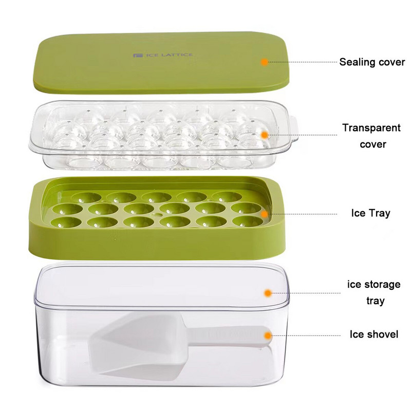 Forma na ľad v tvare gule, skladovanie ľadu, guľová forma na ľad, forma na kocky ľadu, domáca veľkokapacitná nádoba na výrobu ľadu, skladovacia krabica na ľad