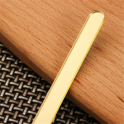50 vnt / rinkinys Akriliniai ledų lazdelės torto viršus auksinis veidrodinis lazdelė gimtadienio ledų dekoravimui 11,5x1 cm