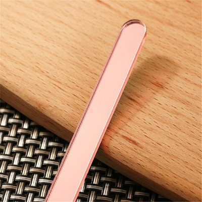 50 vnt / rinkinys Akriliniai ledų lazdelės torto viršus auksinis veidrodinis lazdelė gimtadienio ledų dekoravimui 11,5x1 cm