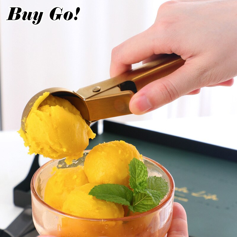 1/2 ks naberačiek na zmrzlinu, nerezové naberačky na zmrzlinu, nepriľnavý nástroj na výrobu ovocných guľôčok, melón, lyžica na zmrzlinu