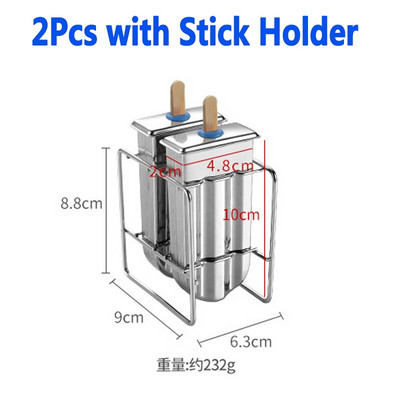 Forma na zmrzlinu z nehrdzavejúcej ocele 304 s držiakom na nanuky, forma na nanuky, domáci mrazený výrobník nanukov