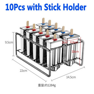 Forma na zmrzlinu z nehrdzavejúcej ocele 304 s držiakom na nanuky, forma na nanuky, domáci mrazený výrobník nanukov
