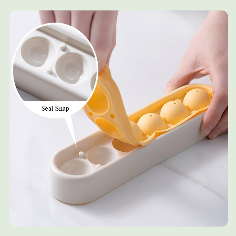 Vasaros ledo kubelių padėklas su apvaliu dangčiu ledo ritulio formavimo formelės greito atpalaidavimo kokteilių viskio ledo formų šaldiklis virtuvės ledo laikymo dėžutė