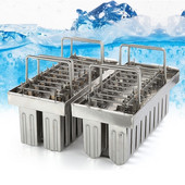 20 formų, nerūdijančio plieno ledų formelės, 20 skylių, vaisinių ledų formelės, pagamintos „pasidaryk pats“