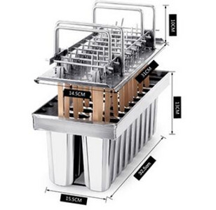 20 formų, nerūdijančio plieno ledų formelės, 20 skylių, vaisinių ledų formelės, pagamintos „pasidaryk pats“