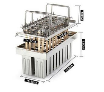 20 formų, nerūdijančio plieno ledų formelės, 20 skylių, vaisinių ledų formelės, pagamintos „pasidaryk pats“
