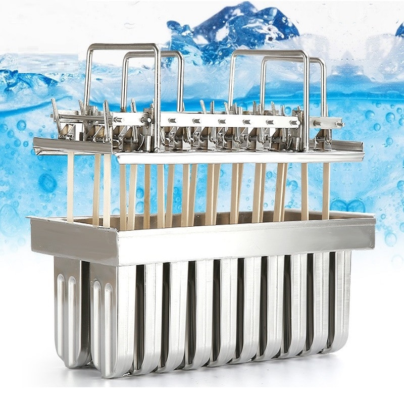 20 formų, nerūdijančio plieno ledų formelės, 20 skylių, vaisinių ledų formelės, pagamintos „pasidaryk pats“