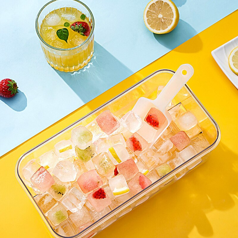 Silikónová forma na ľad a úložný box, lisovací typ, ľahko vyberateľná forma na ľadové kocky, tácka na výrobu foriem, box na výrobu kuchynských doplnkov, gadgety