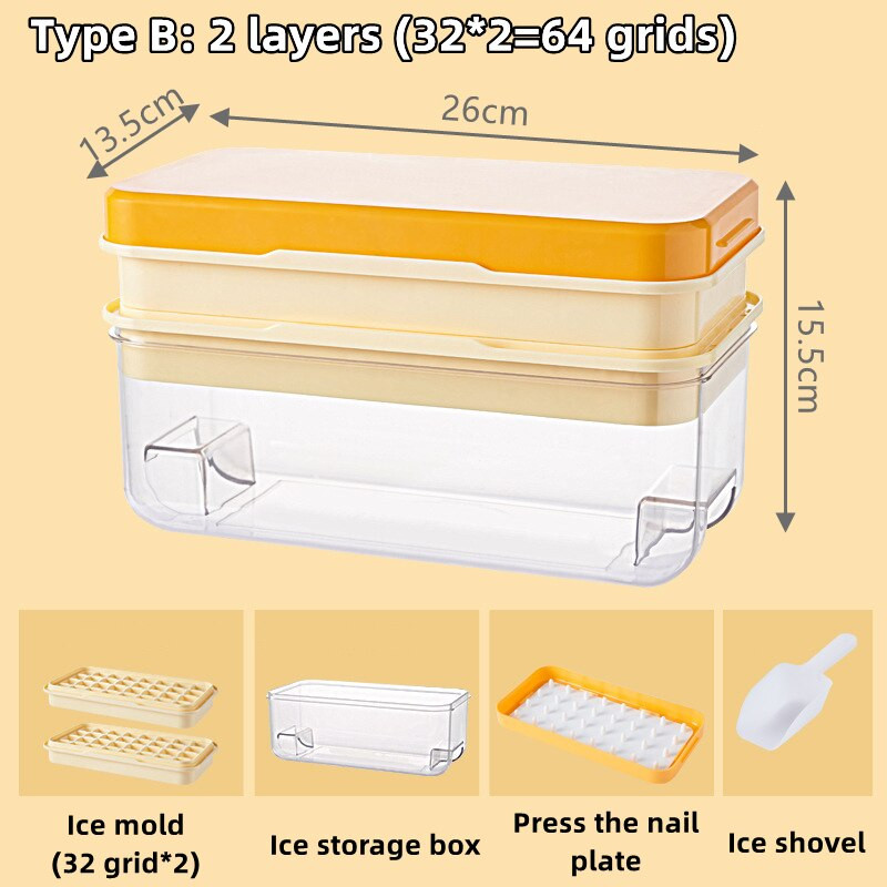 Silikónová forma na ľad a úložný box, lisovací typ, ľahko vyberateľná forma na ľadové kocky, tácka na výrobu foriem, box na výrobu kuchynských doplnkov, gadgety