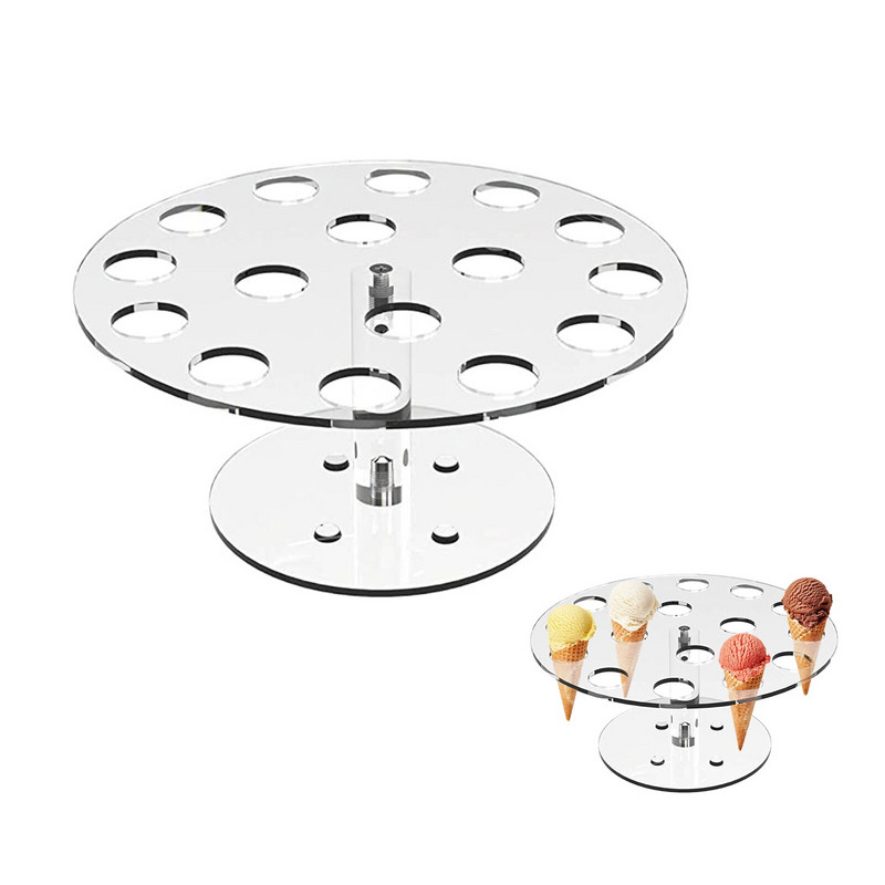 16/24 auguga jäätisekoonuse hoidik, läbipaistev toidukindel akrüülist meisterdamise ekraan, jäätiseklamber Holde pulmade beebidušši peotarbed