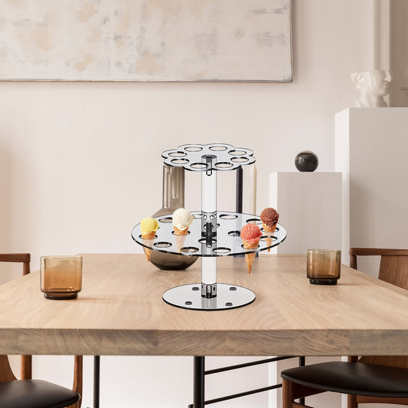 16/24 auguga jäätisekoonuse hoidik, läbipaistev toidukindel akrüülist meisterdamise ekraan, jäätiseklamber Holde pulmade beebidušši peotarbed